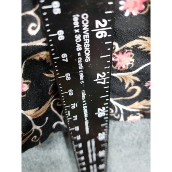 Sagharbor black pink floral print side zip sz 2X rayon drawstring waist - Picture 5 of 8